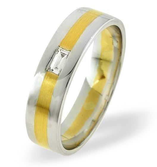 Lilly 0.08CT G/VS Diamond and 18K Two Tone Wedding Ring